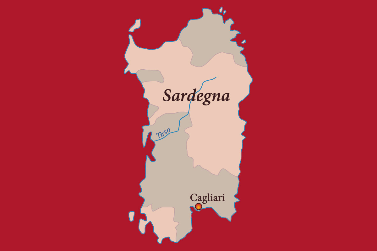 MOVI Weinregion Sardinien Karte